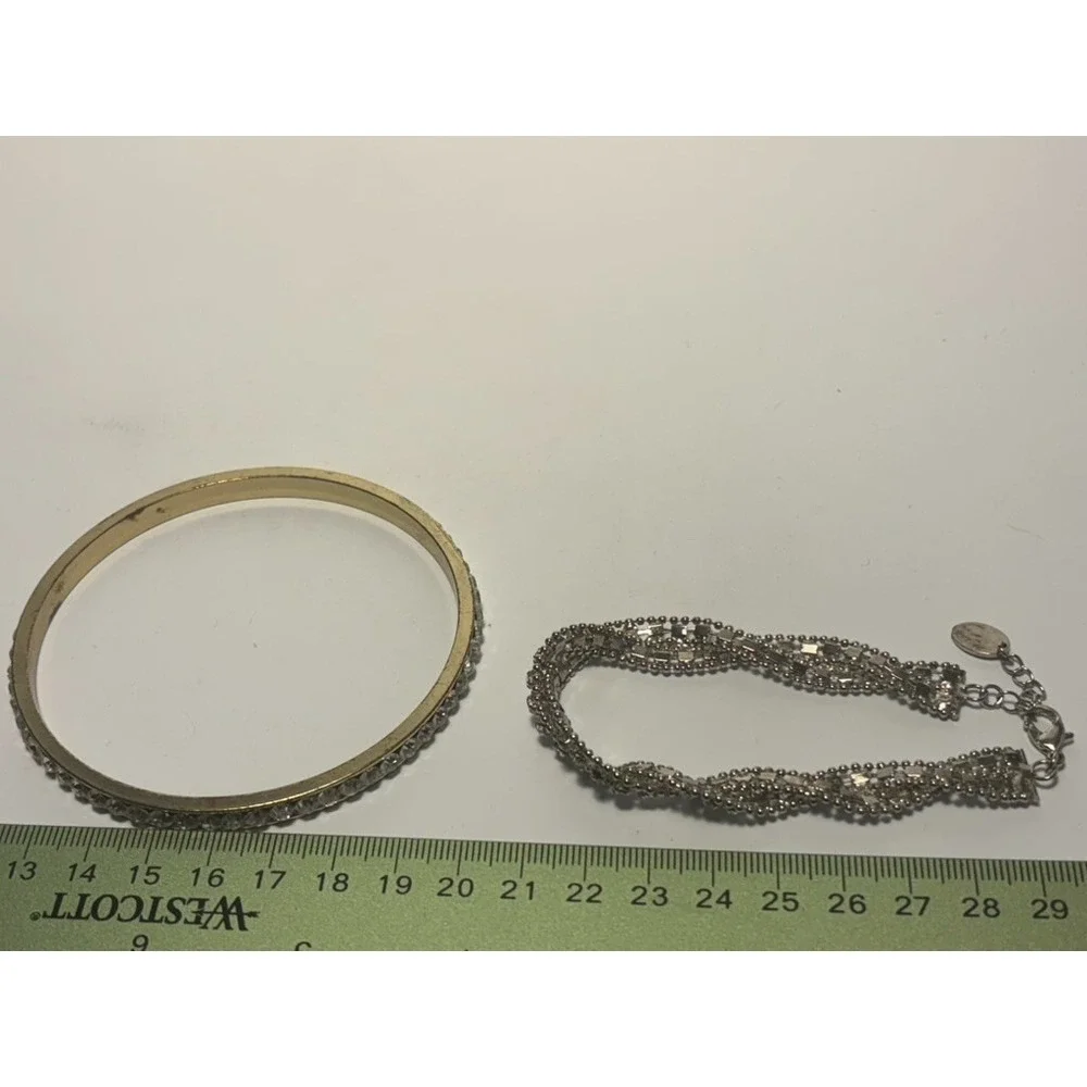 Bracelet Lot Statements Rhinestone and Metal Sparkly‎ Glam